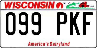 WI license plate 099PKF