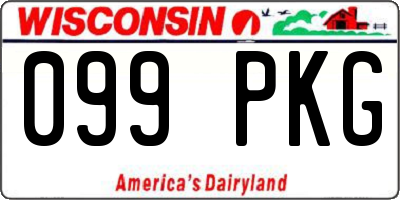 WI license plate 099PKG