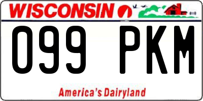 WI license plate 099PKM
