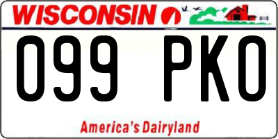 WI license plate 099PKO