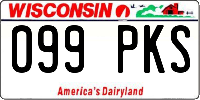 WI license plate 099PKS