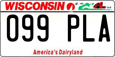 WI license plate 099PLA