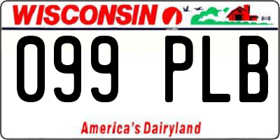 WI license plate 099PLB