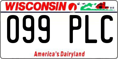 WI license plate 099PLC