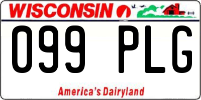 WI license plate 099PLG