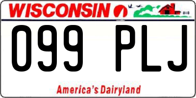 WI license plate 099PLJ