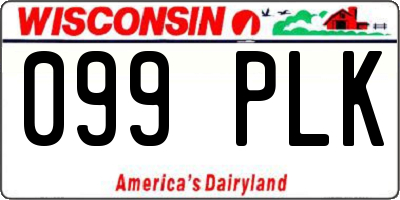 WI license plate 099PLK