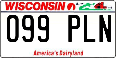 WI license plate 099PLN