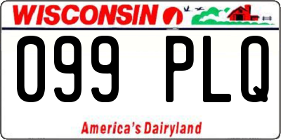 WI license plate 099PLQ