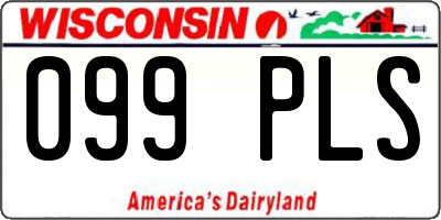 WI license plate 099PLS