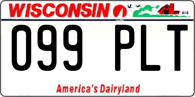 WI license plate 099PLT