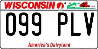 WI license plate 099PLV