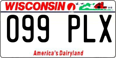 WI license plate 099PLX