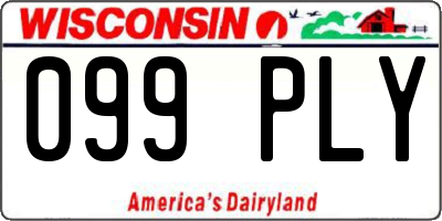 WI license plate 099PLY