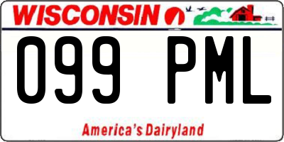 WI license plate 099PML