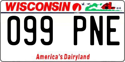 WI license plate 099PNE