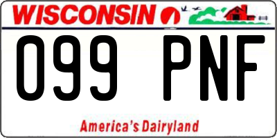 WI license plate 099PNF