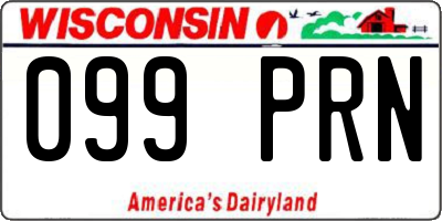 WI license plate 099PRN