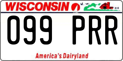 WI license plate 099PRR
