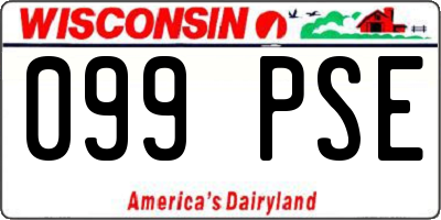 WI license plate 099PSE