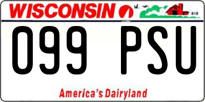 WI license plate 099PSU