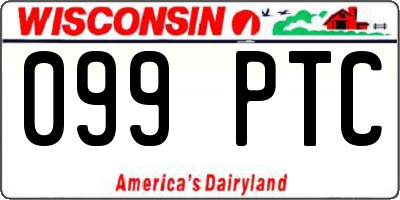 WI license plate 099PTC