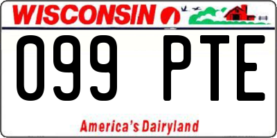 WI license plate 099PTE