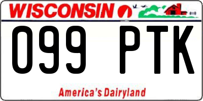 WI license plate 099PTK