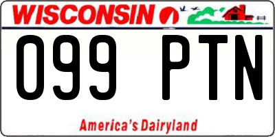 WI license plate 099PTN