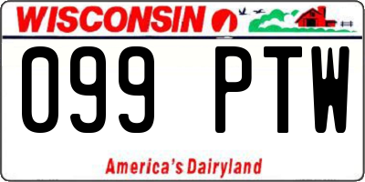 WI license plate 099PTW