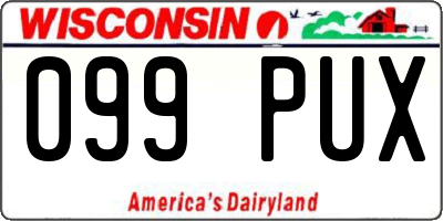 WI license plate 099PUX