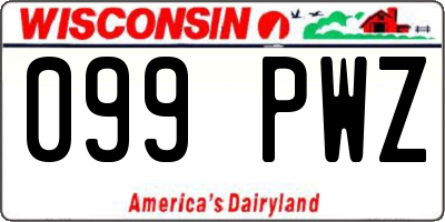 WI license plate 099PWZ