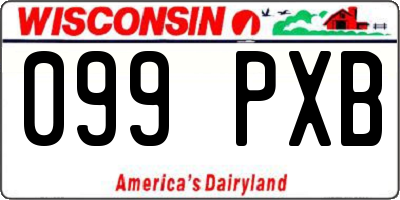 WI license plate 099PXB