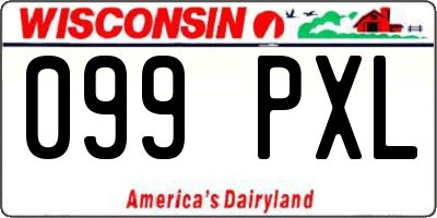 WI license plate 099PXL