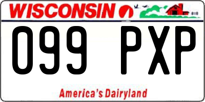 WI license plate 099PXP