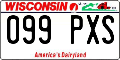 WI license plate 099PXS