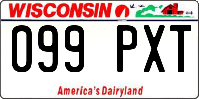 WI license plate 099PXT