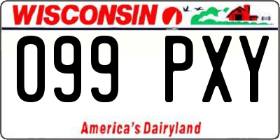 WI license plate 099PXY