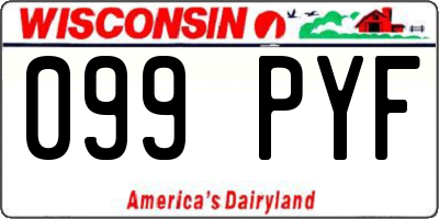 WI license plate 099PYF