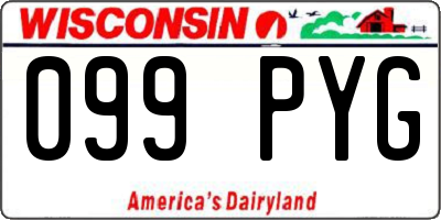 WI license plate 099PYG