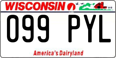 WI license plate 099PYL