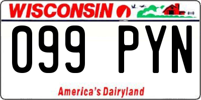 WI license plate 099PYN