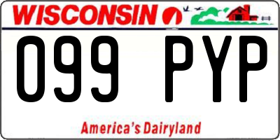 WI license plate 099PYP