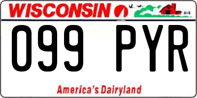 WI license plate 099PYR