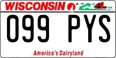 WI license plate 099PYS