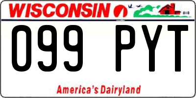 WI license plate 099PYT