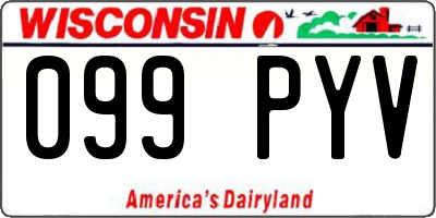 WI license plate 099PYV