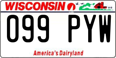WI license plate 099PYW
