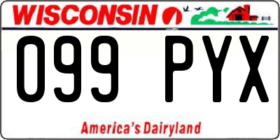 WI license plate 099PYX