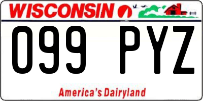 WI license plate 099PYZ